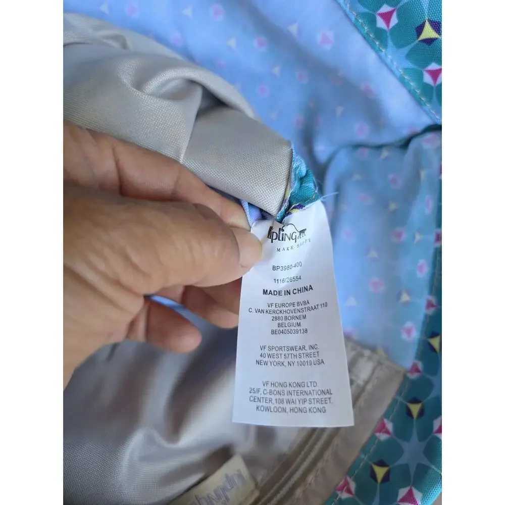 Kipling Supertaboo Cinch Backpack Bag Clover Teal